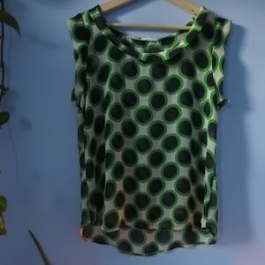 Pleione Green Polkadot Patterned Camisole